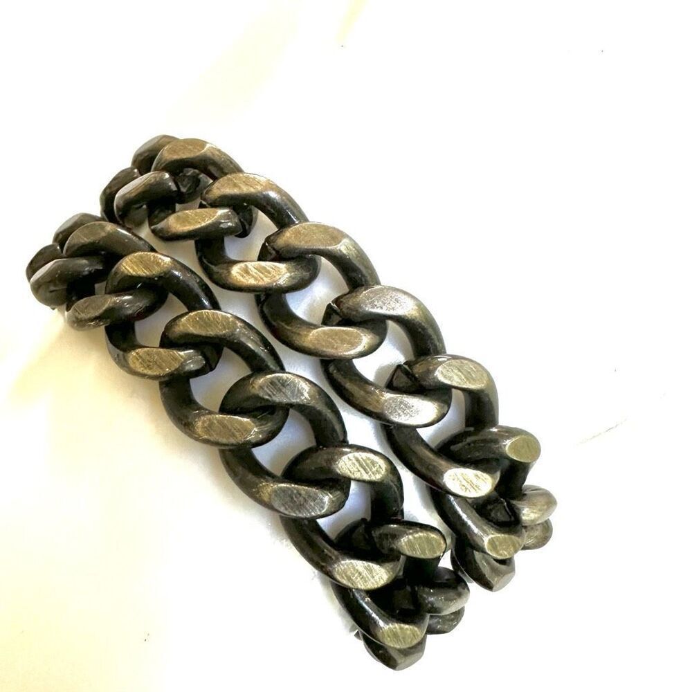 Grey double chain bracelet
